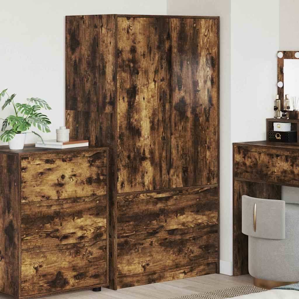 vidaXL Badezimmerschrank mit Tür Weiß 79,5 x 49 x 156 cm Holzwerkstoff