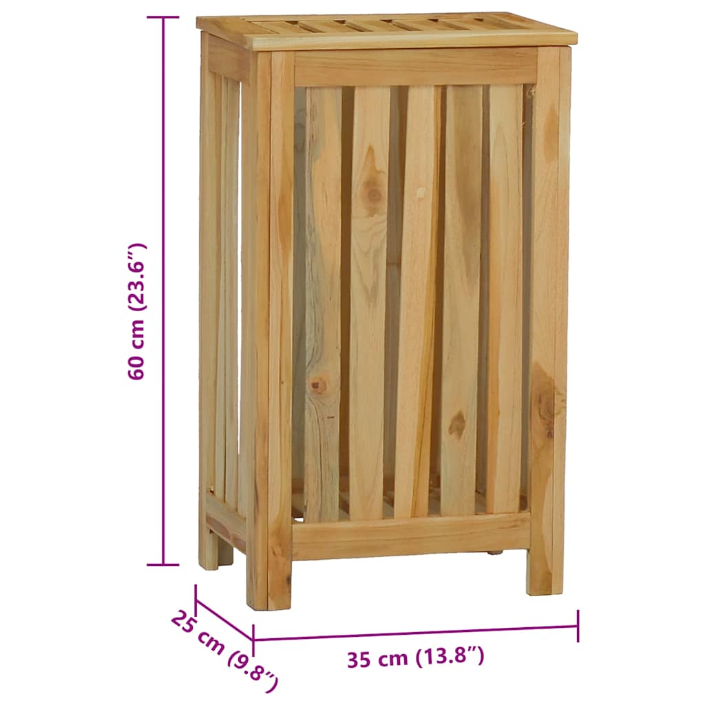 vidaXL Wäschebehälter 35x25x60 cm Massivholz Teak