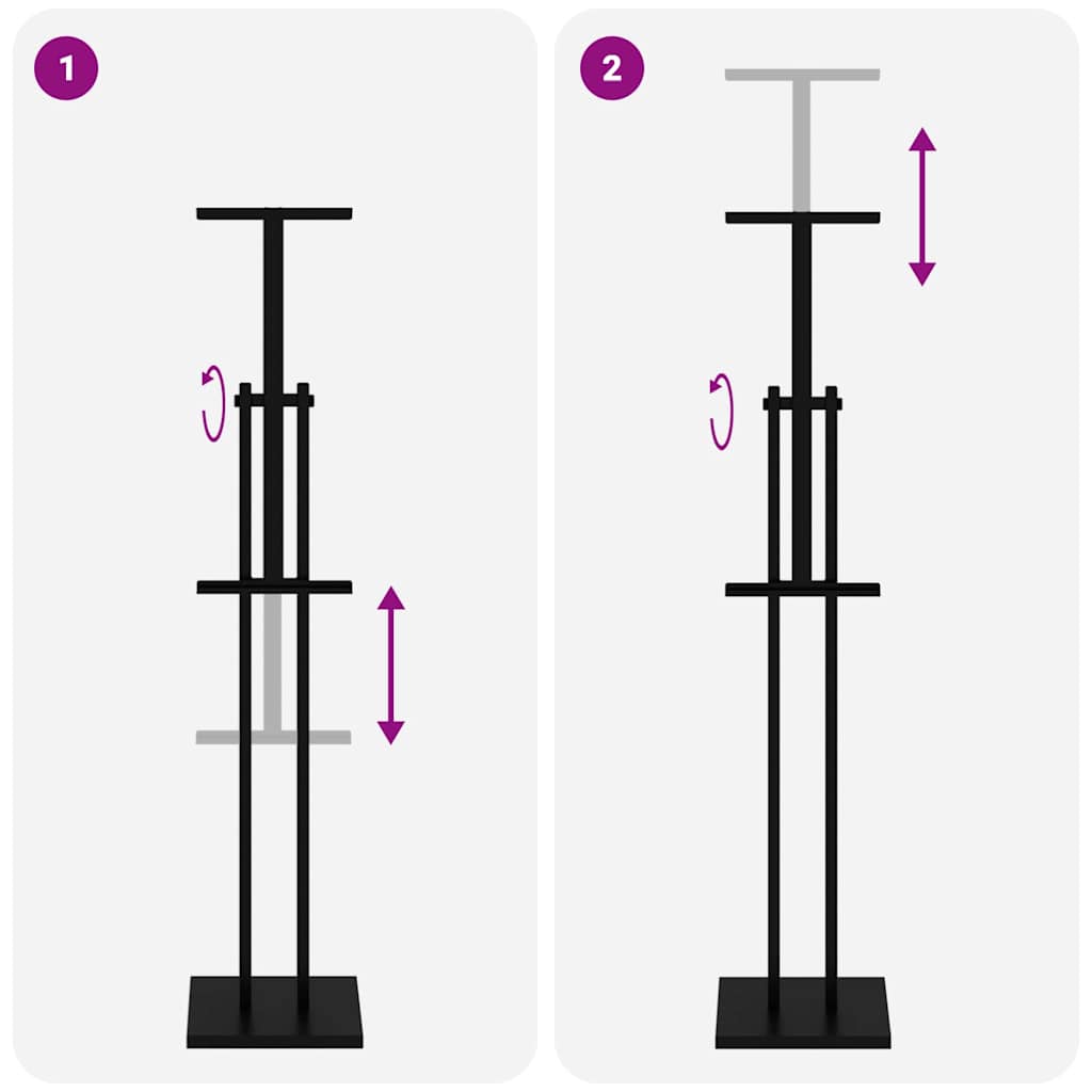 vidaXL Messestände 2 pcs Schwarz 26,5 x 26,5 x 127 cm Stahl