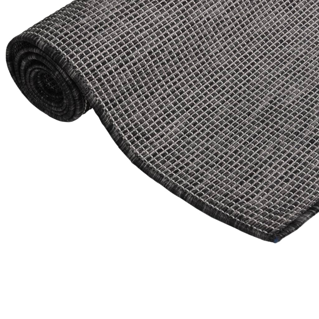 vidaXL Outdoor-Teppich Flachgewebe 80x250 cm Grau