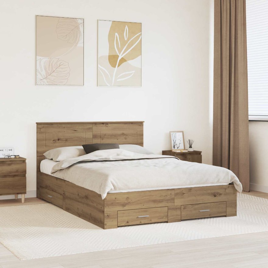 vidaXL Bettrahmen mit Kopfteil Weiß 200 x 200 cm Holzwerkstoff