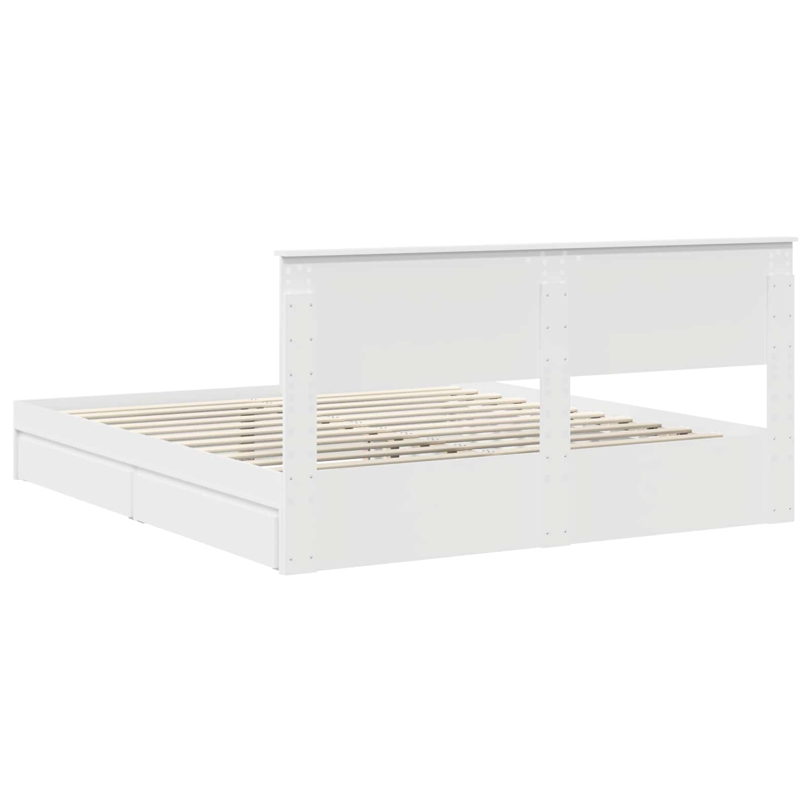 vidaXL Bettrahmen mit Schubladen Weiß 200 x 200 cm Holzwerkstoff