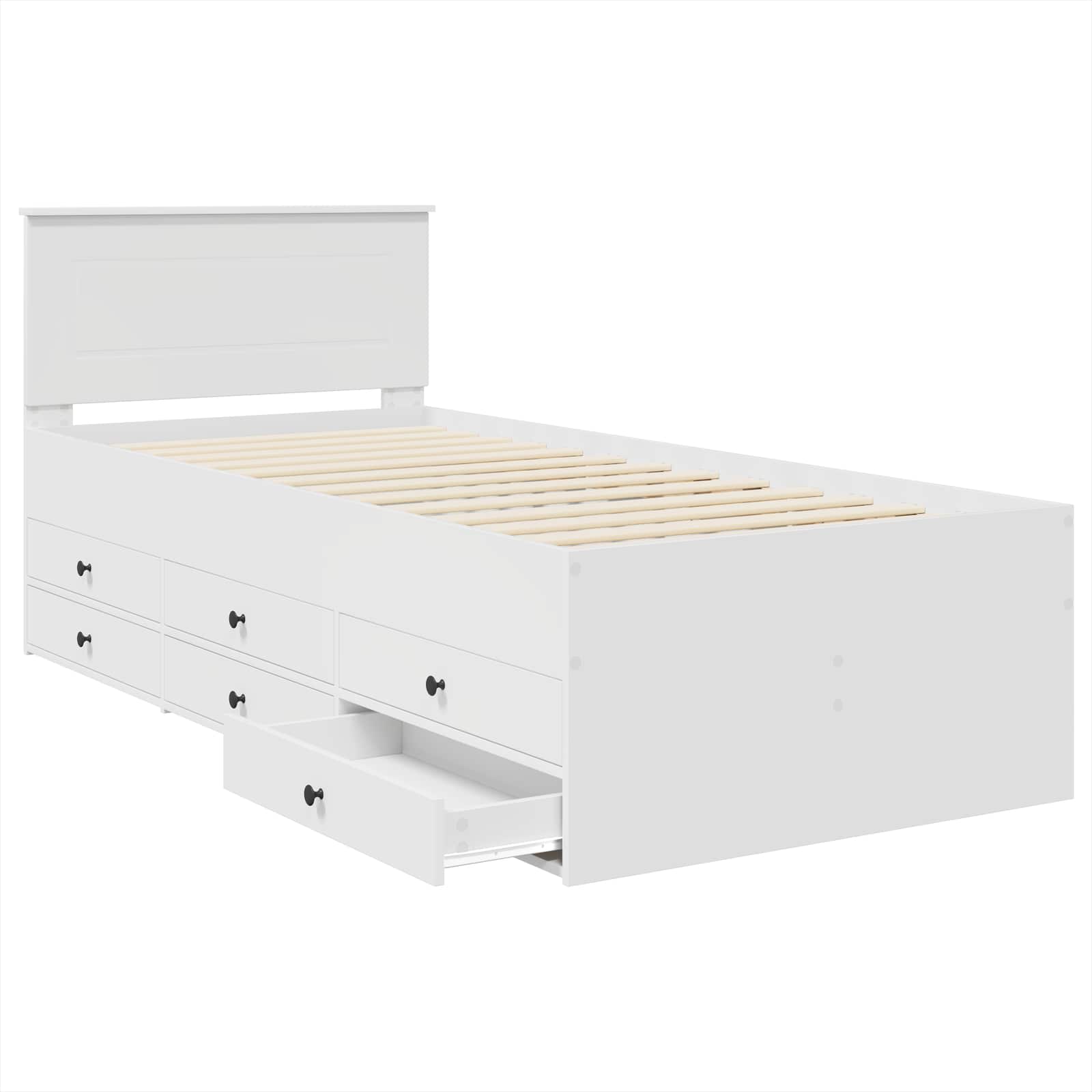 Tagesbett Weiß und Schwarz 100 x 200 cm Holzwerkstoff