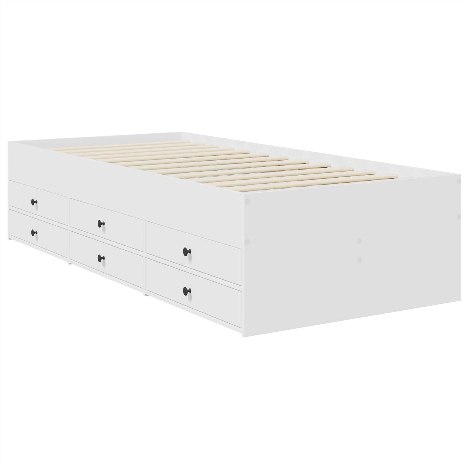 Tagesbett Weiß und Schwarz 100 x 200 cm Holzwerkstoff