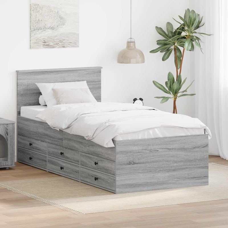 Tagesbett Weiß und Schwarz 100 x 200 cm Holzwerkstoff