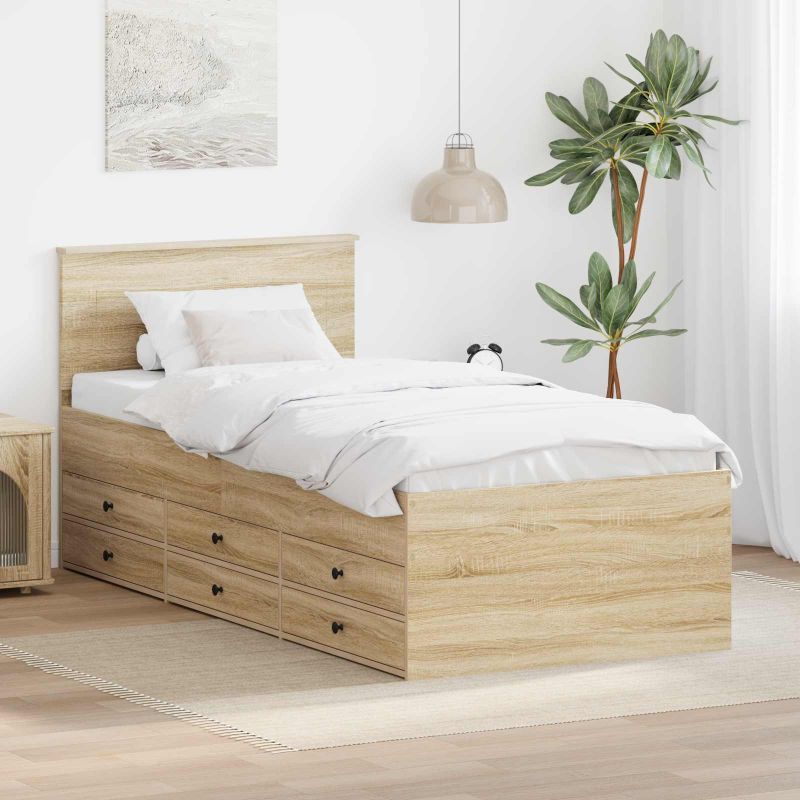Tagesbett Weiß und Schwarz 100 x 200 cm Holzwerkstoff