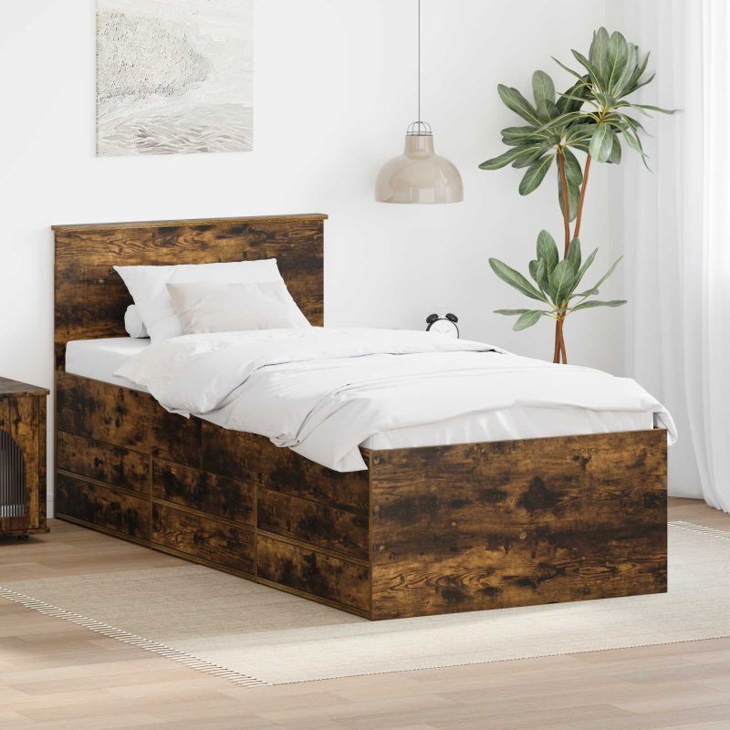 Tagesbett Weiß und Schwarz 100 x 200 cm Holzwerkstoff