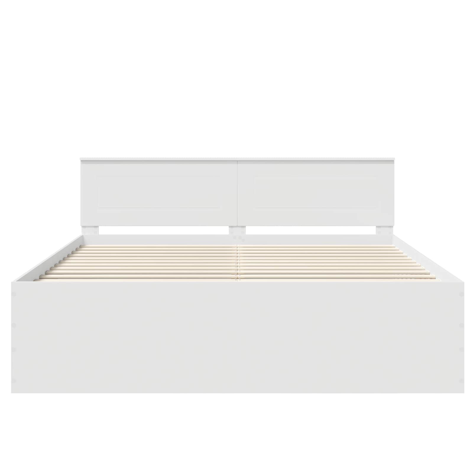 vidaXL Bettrahmen mit Kopfteil Weiß 200 x 200 cm Holzwerkstoff