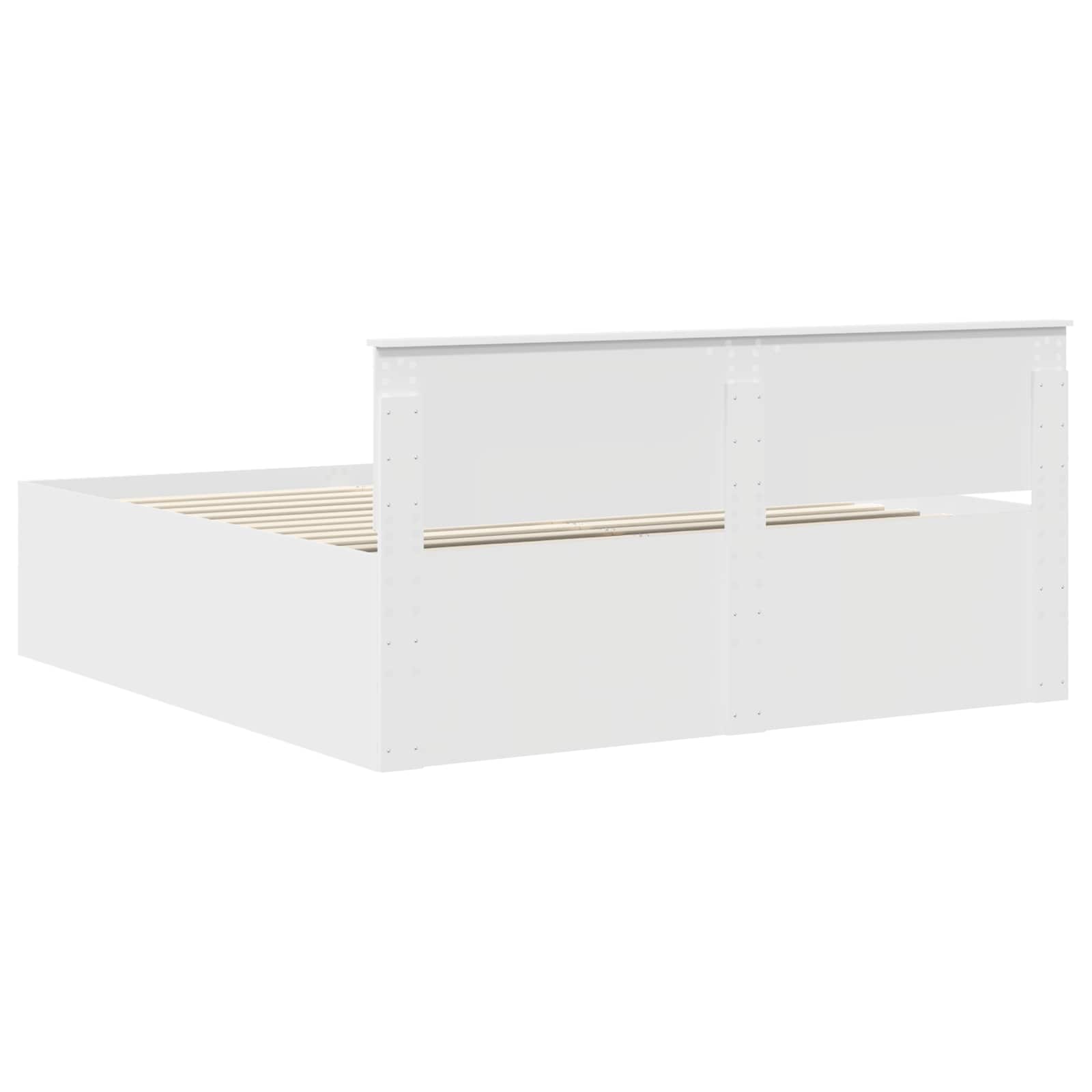 vidaXL Bettrahmen mit Kopfteil Weiß 200 x 200 cm Holzwerkstoff