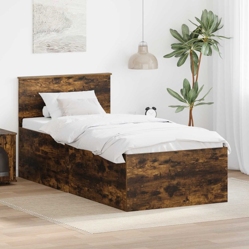 vidaXL Bettrahmen mit Kopfteil Weiß 200 x 200 cm Holzwerkstoff