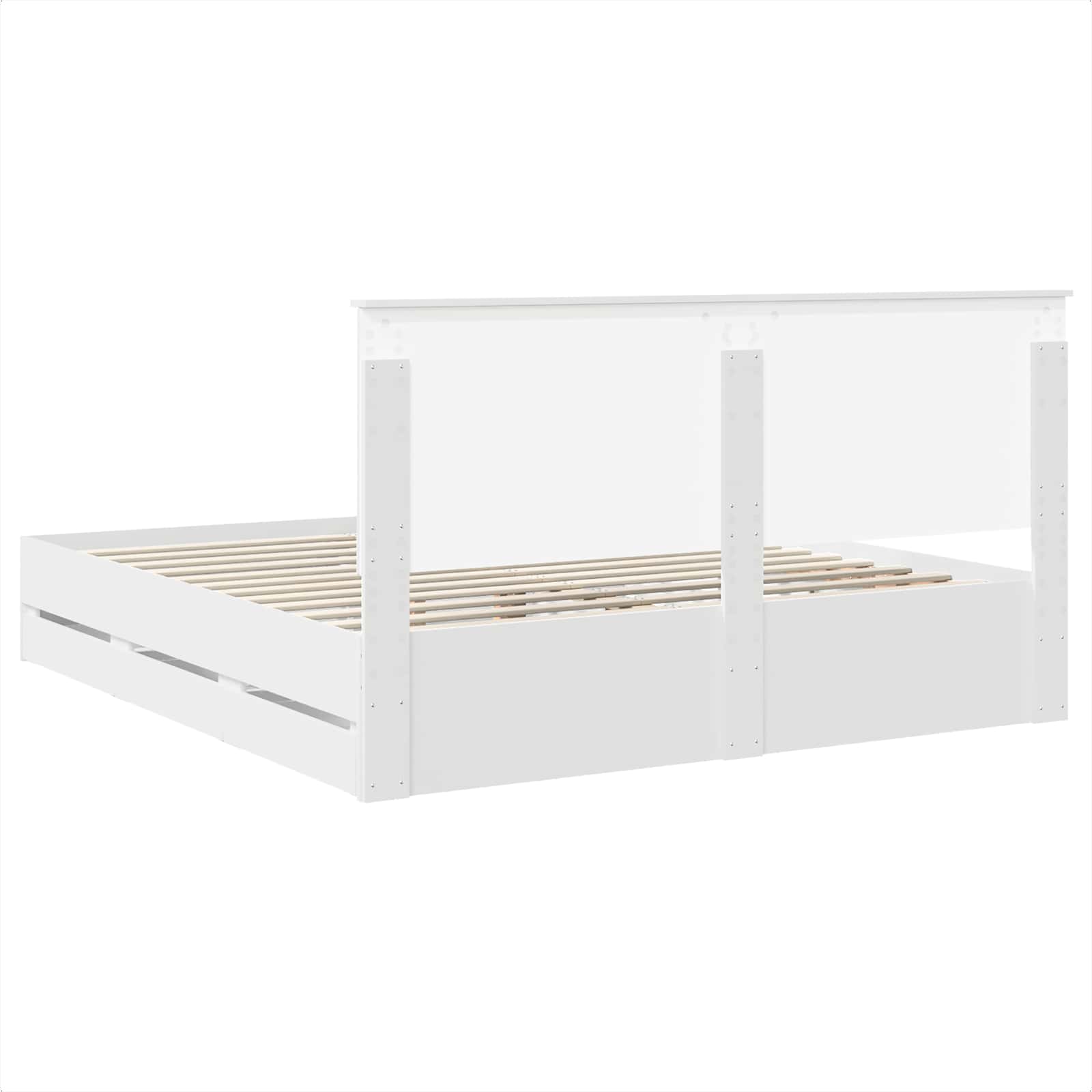 vidaXL Bettrahmen mit Schubladen Weiß 200 x 200 cm Ingenieurs Holz
