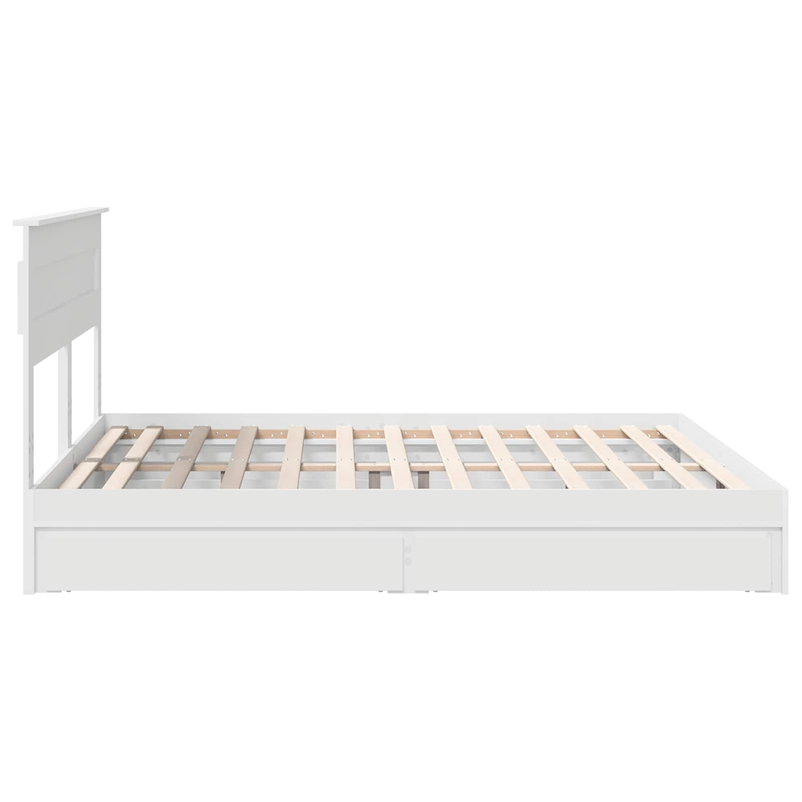 vidaXL Aufbewahrungsbett mit Kopfteil Weiß 200 x 200 cm Holzwerkstoff