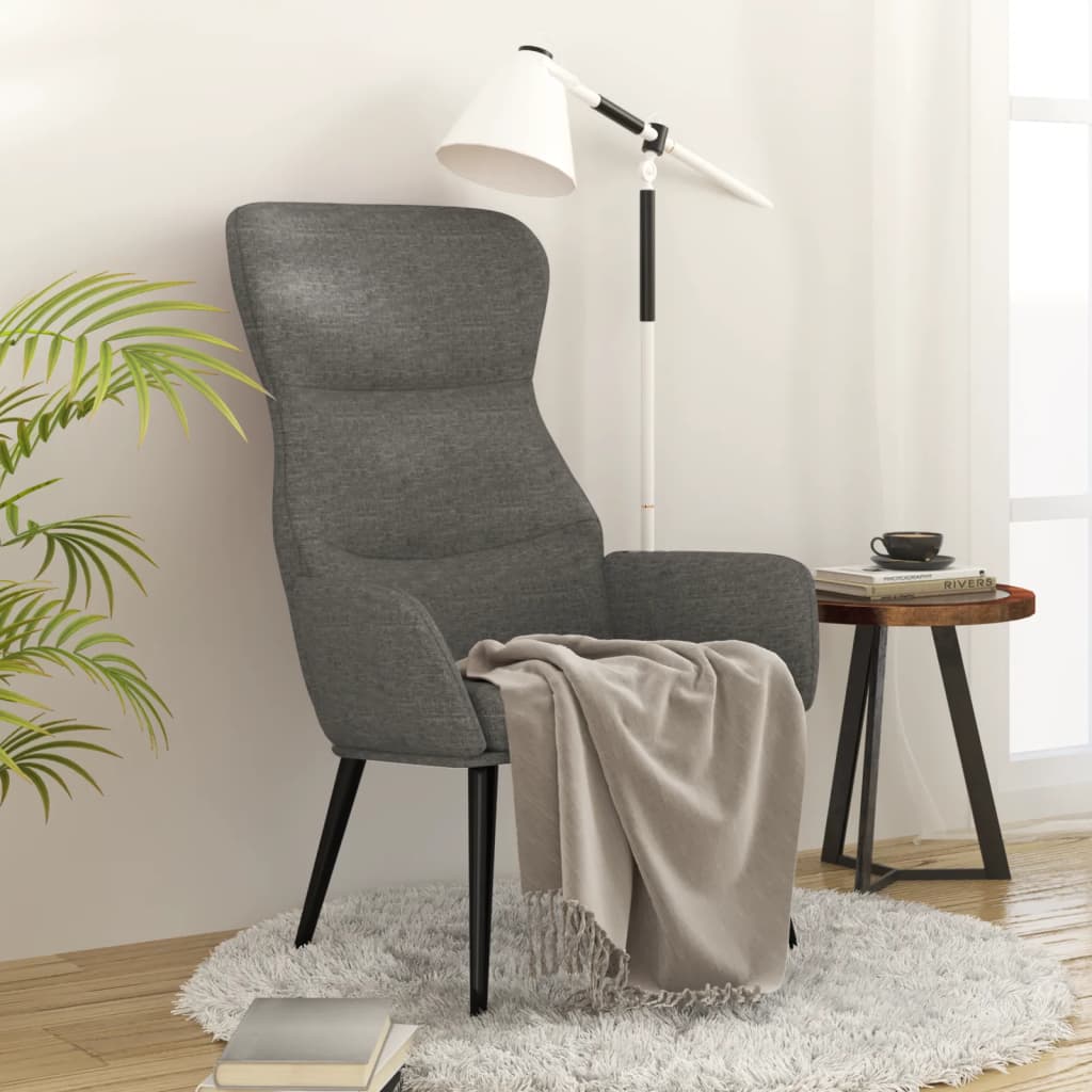 Relaxsessel mit Hocker Schwarz Stoff