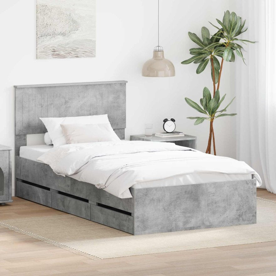 vidaXL Bettrahmen mit Schubladen Weiß 200 x 200 cm Ingenieurs Holz