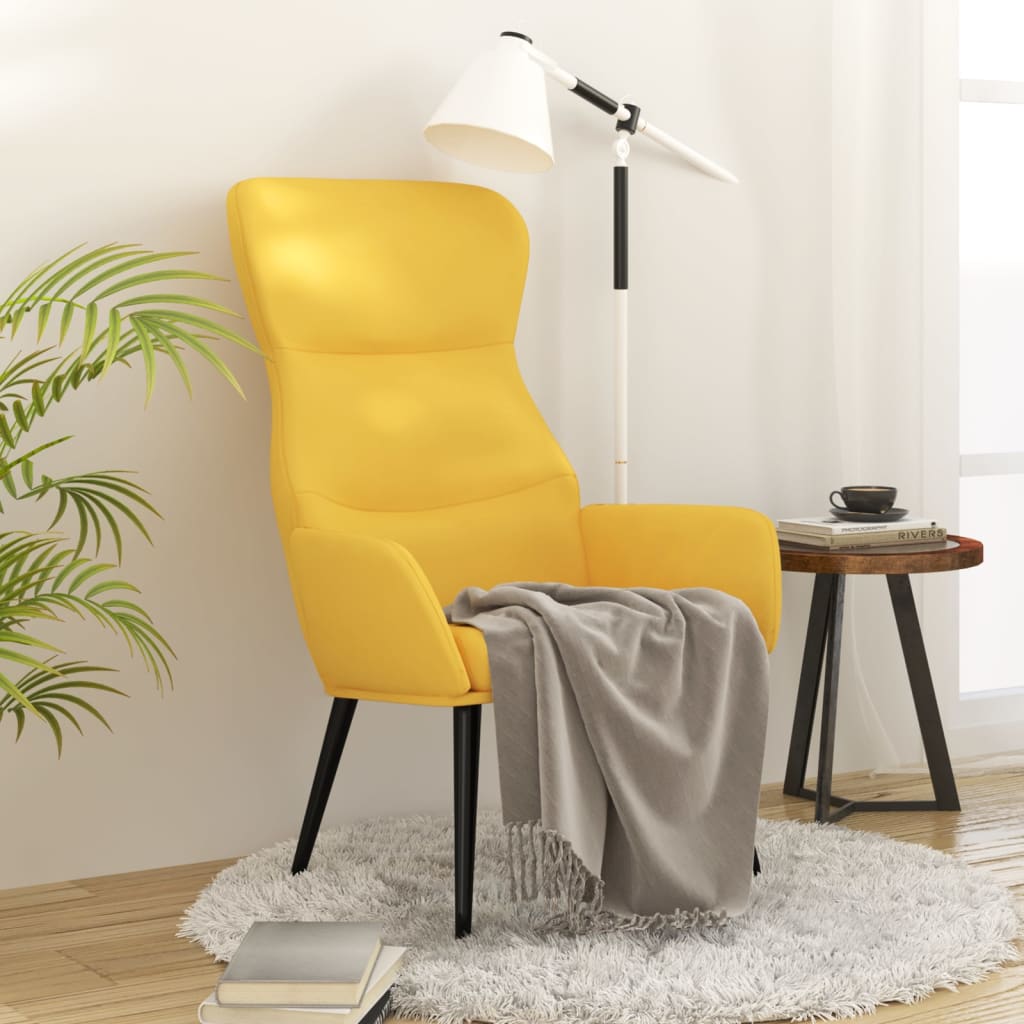 Relaxsessel mit Hocker Schwarz Stoff