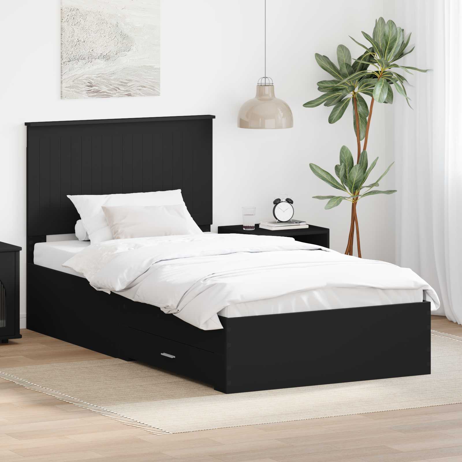 vidaXL Bettrahmen mit Kopfteil Weiß 200 x 200 cm Holzwerkstoff