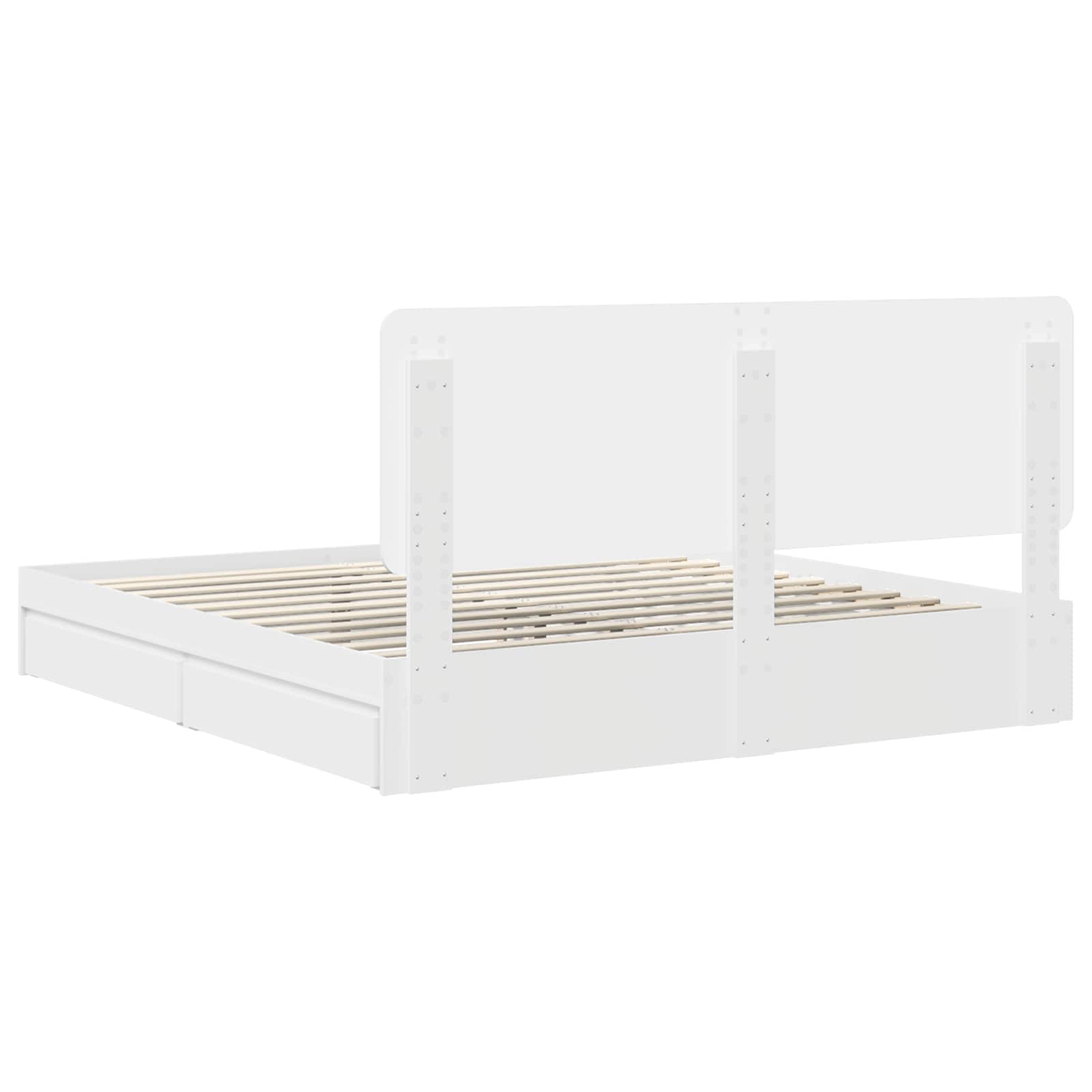 vidaXL Aufbewahrungsbett mit Kopfteil Weiß 200 x 200 cm Holzwerkstoff