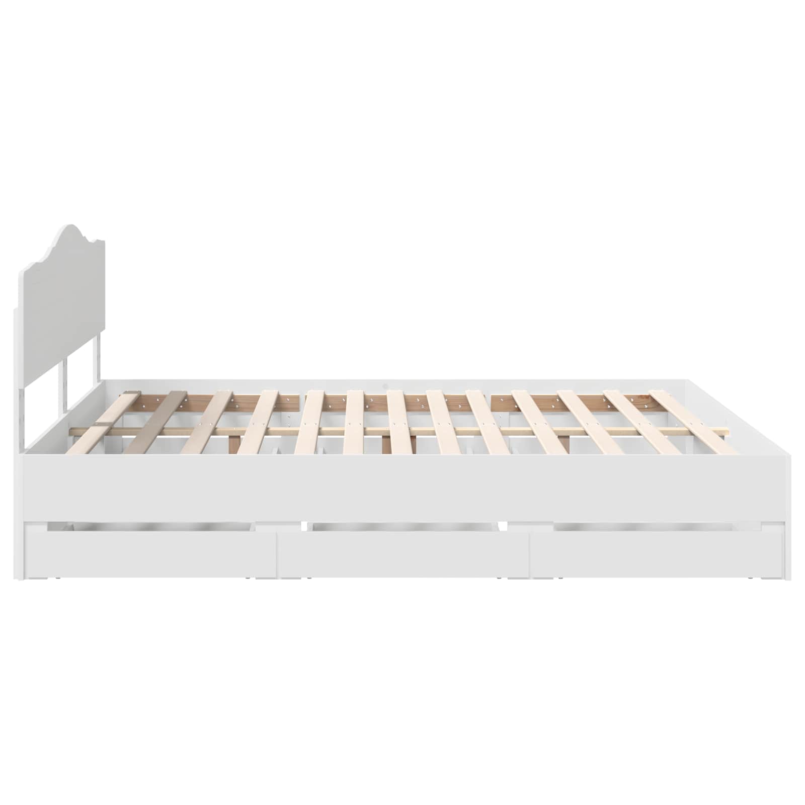 vidaXL Bettrahmen mit Schubladen Weiß 200 x 200 cm Ingenieurs Holz