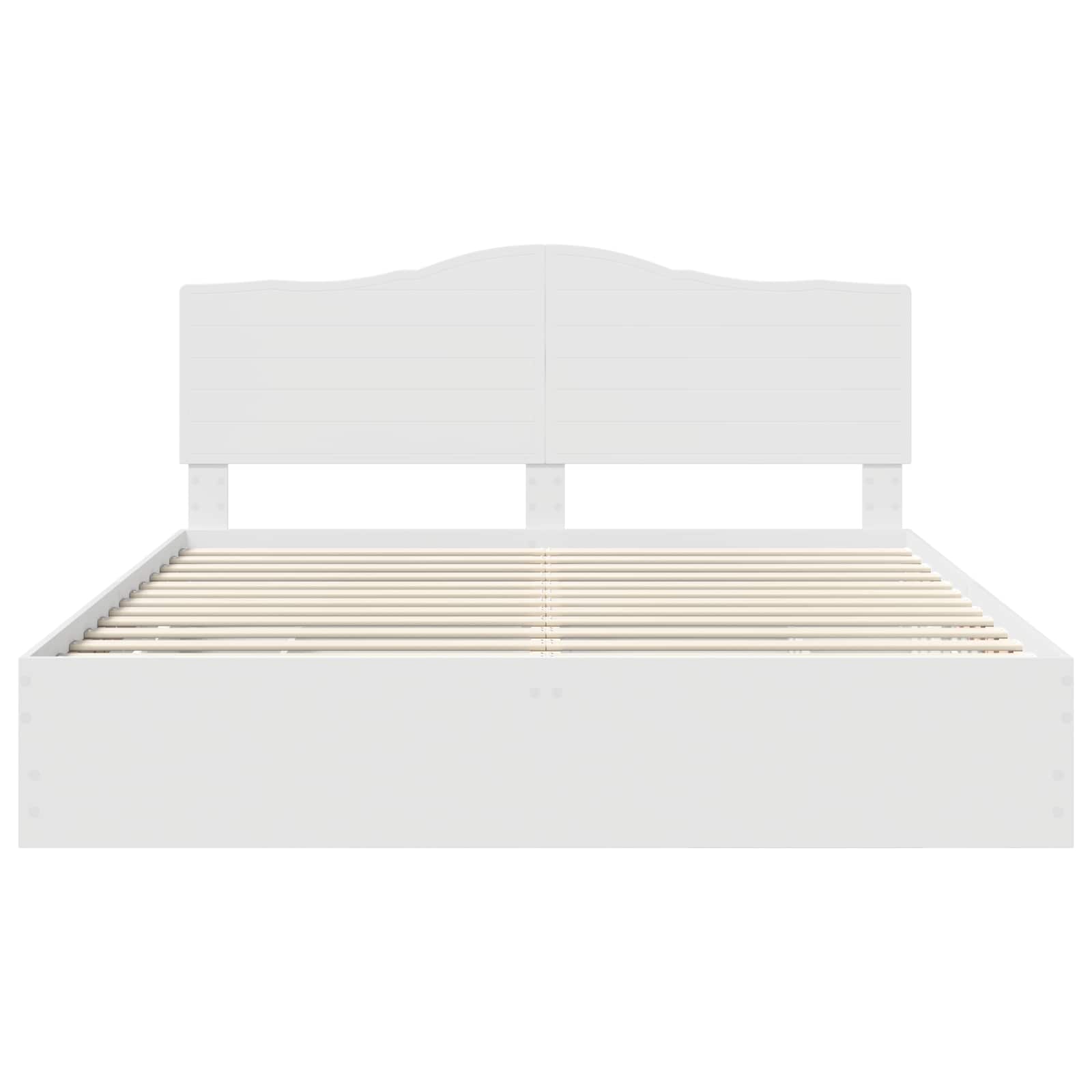 vidaXL Bettrahmen mit Schubladen Weiß 200 x 200 cm Ingenieurs Holz