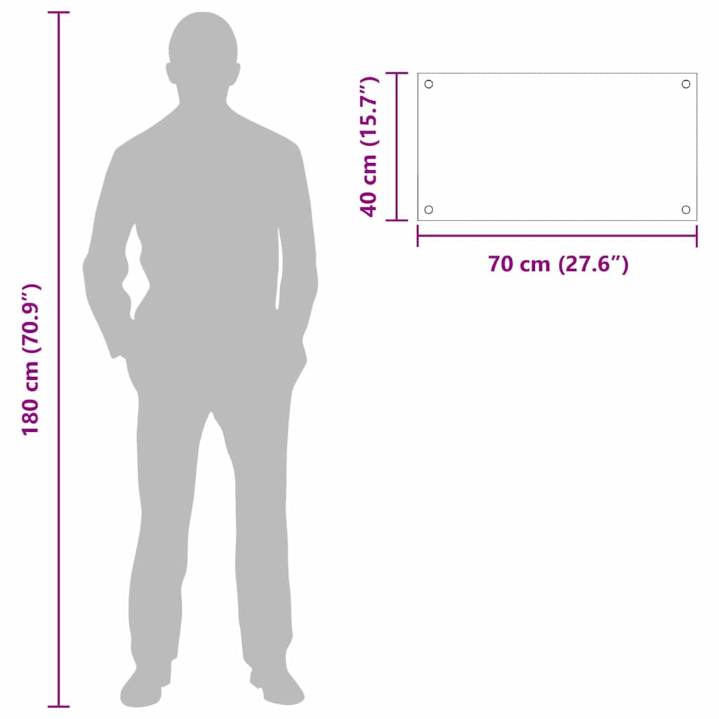 vidaXL Küchenrückwand 2 pcs Weiß 70 x 40 cm Gehärtetes Glas