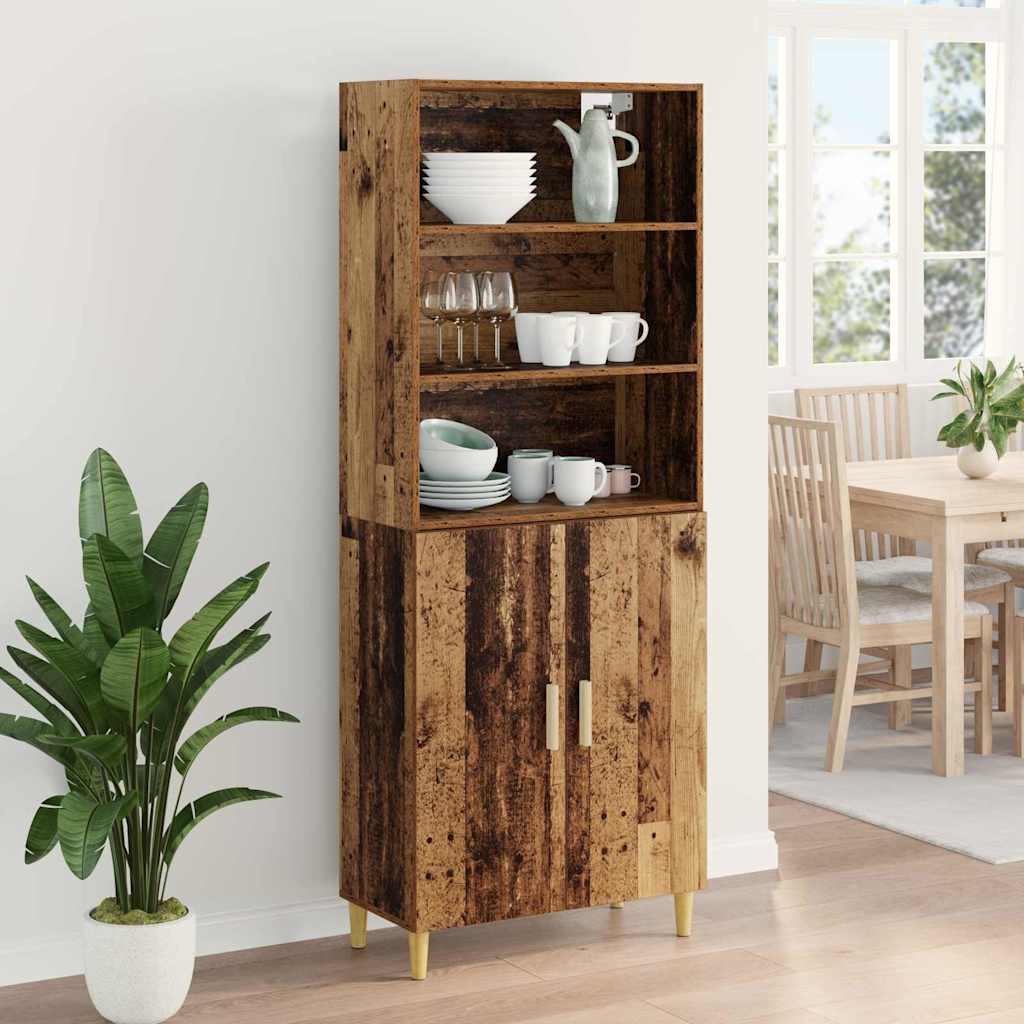 vidaXL Highboard Altholz 69,5 x 32,5 x 180 cm Holzwerkstoff