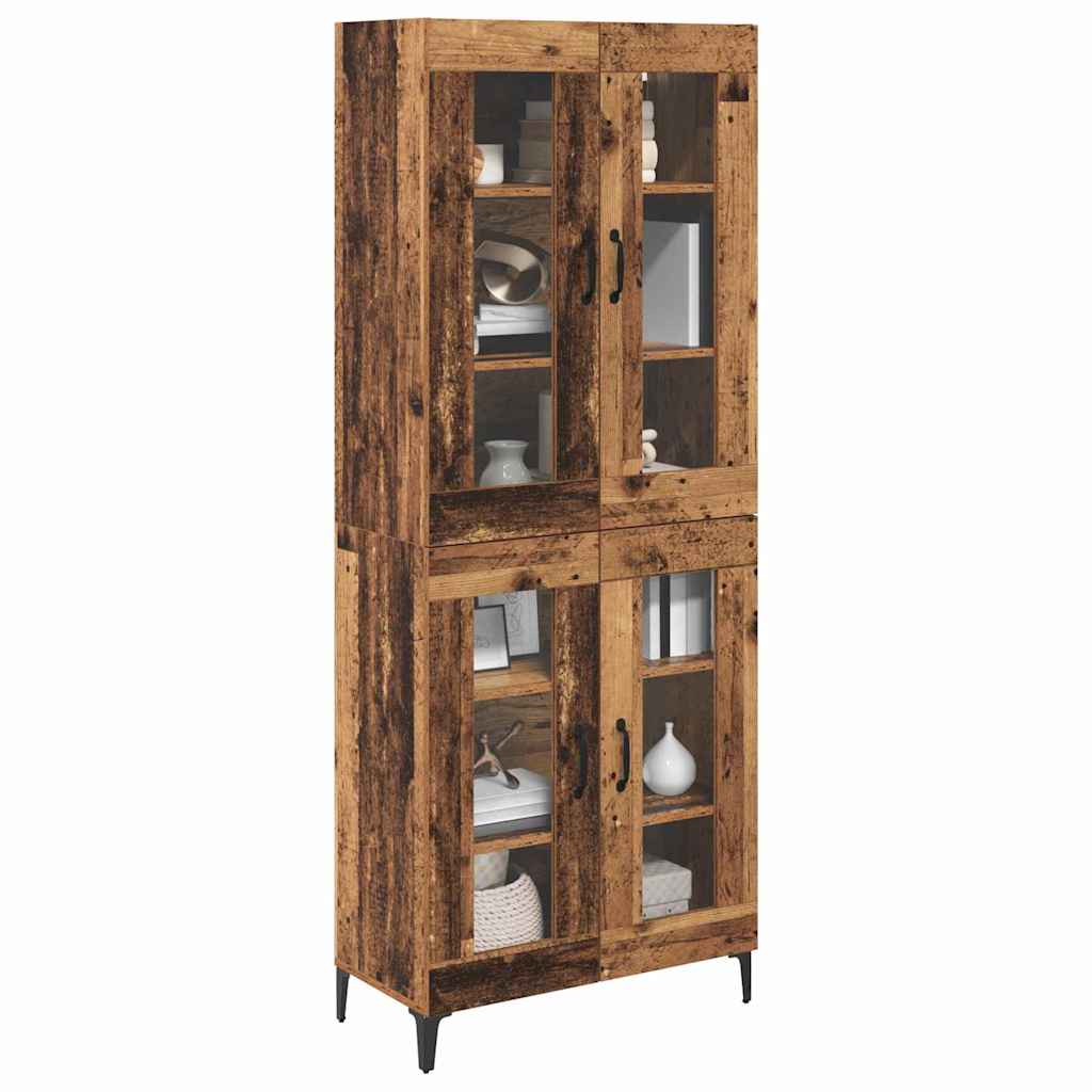 vidaXL Highboard Wandmontiert Altholz 69,5 x 34 x 180 cm Holzwerkstoff