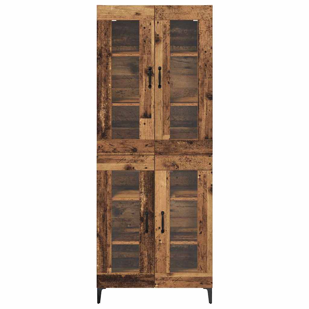 vidaXL Highboard Wandmontiert Altholz 69,5 x 34 x 180 cm Holzwerkstoff