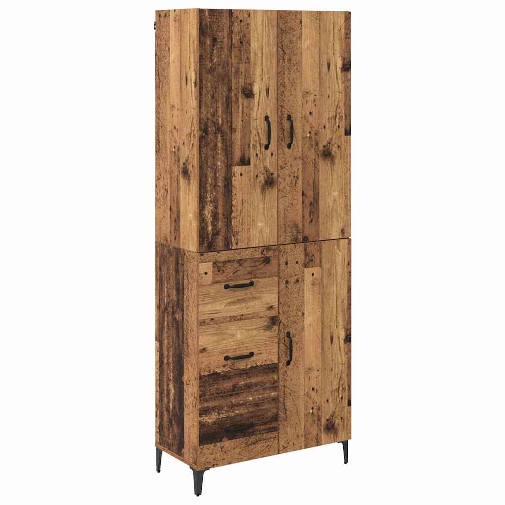 vidaXL Highboard Wandmontiert Altholz 69,5 x 34 x 180 cm Holzwerkstoff