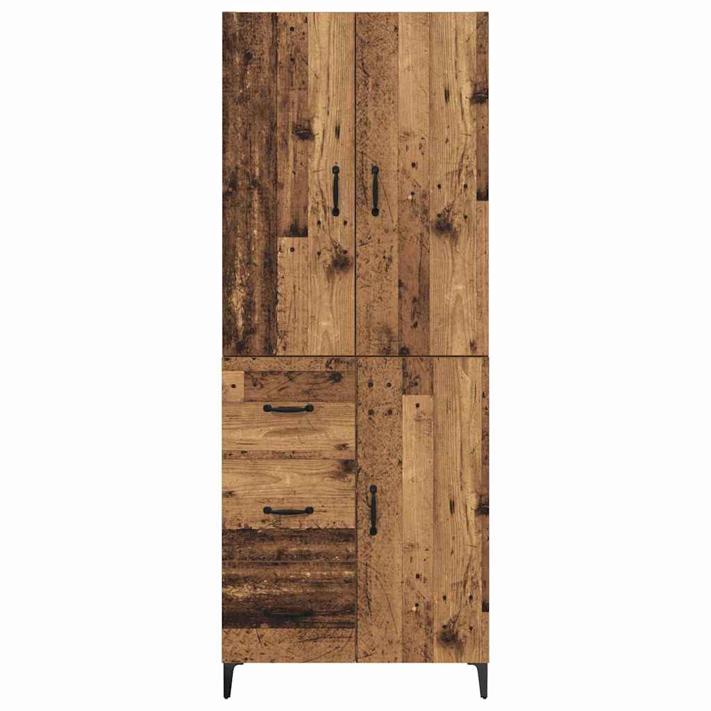 vidaXL Highboard Wandmontiert Altholz 69,5 x 34 x 180 cm Holzwerkstoff
