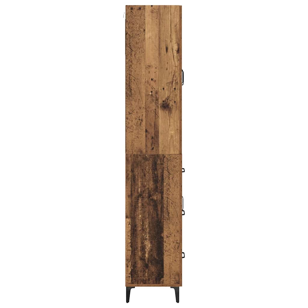 vidaXL Highboard Wandmontiert Altholz 69,5 x 34 x 180 cm Holzwerkstoff