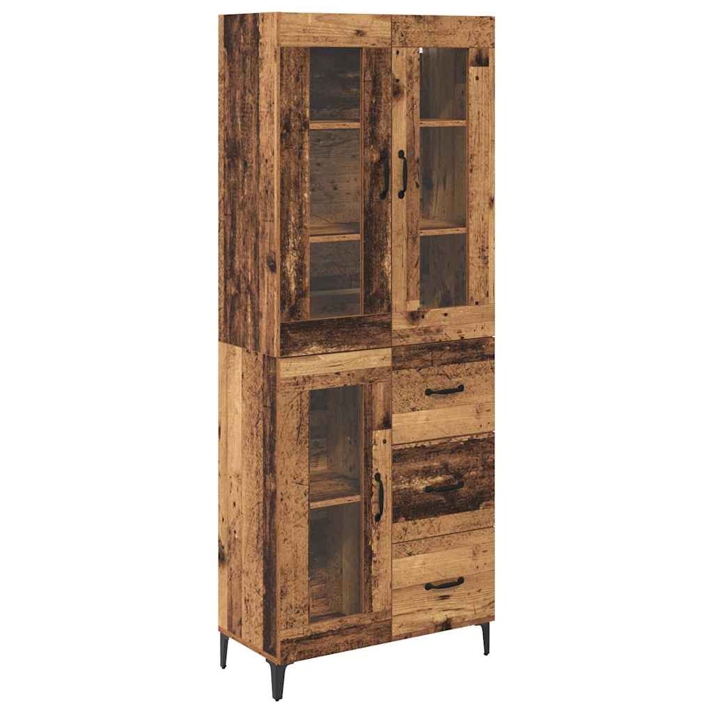 vidaXL Highboard Wandmontiert Altholz 69,5 x 34 x 180 cm Holzwerkstoff