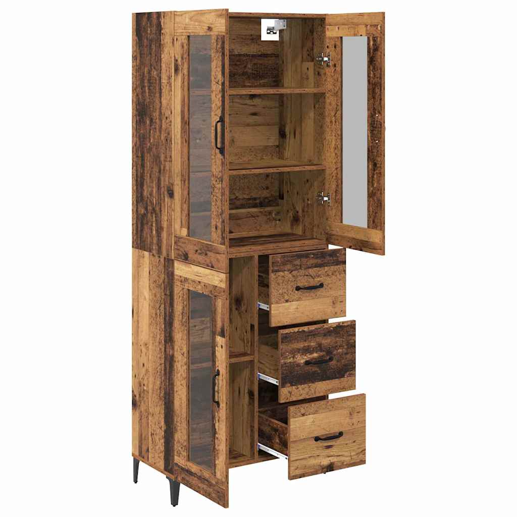 vidaXL Highboard Wandmontiert Altholz 69,5 x 34 x 180 cm Holzwerkstoff