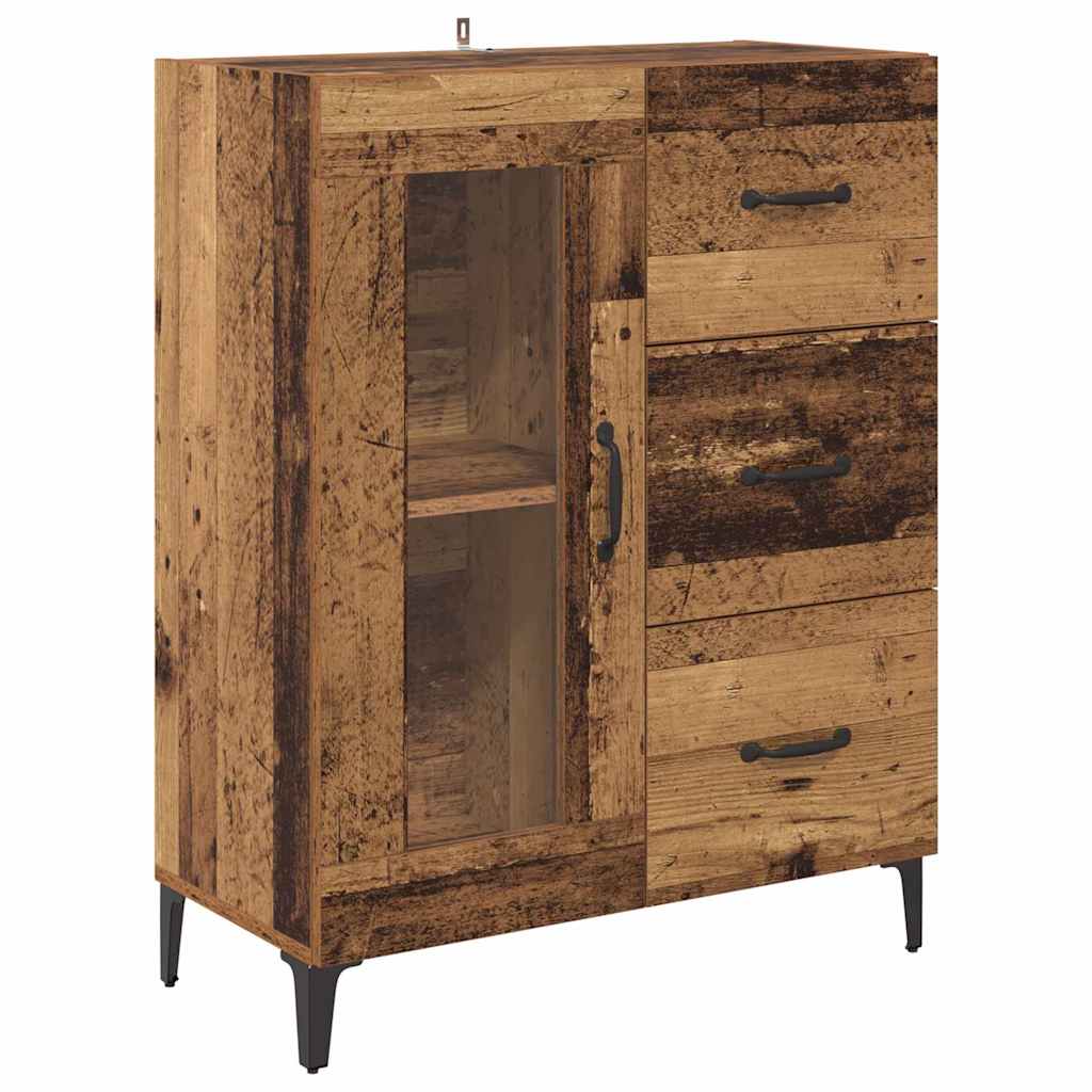 vidaXL Highboard Wandmontiert Altholz 69,5 x 34 x 180 cm Holzwerkstoff