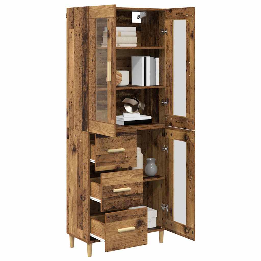vidaXL Highboard Altholz 69,5 x 34 x 180 cm Holzwerkstoff