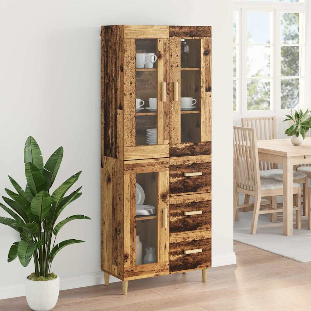vidaXL Highboard Altholz 69,5 x 34 x 180 cm Holzwerkstoff