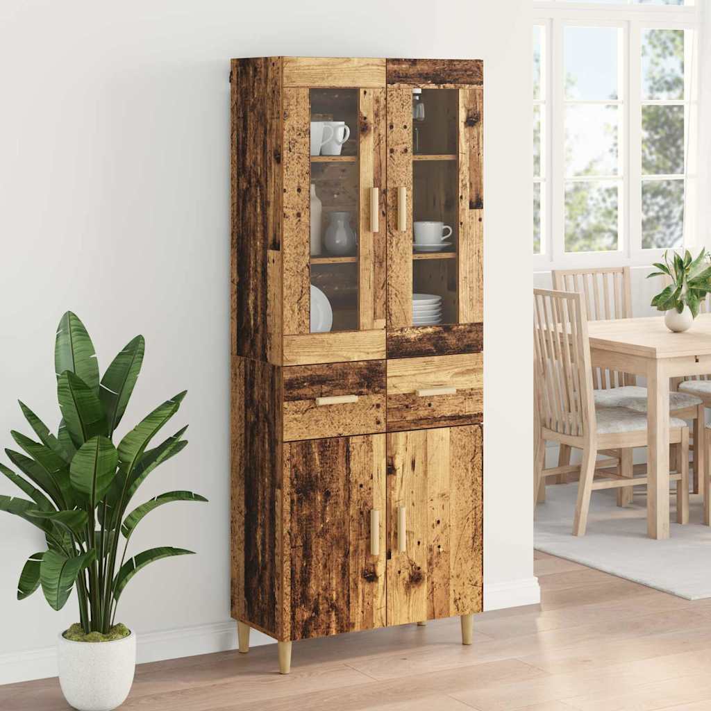 vidaXL Highboard Altholz 69,5 x 34 x 180 cm Holzwerkstoff