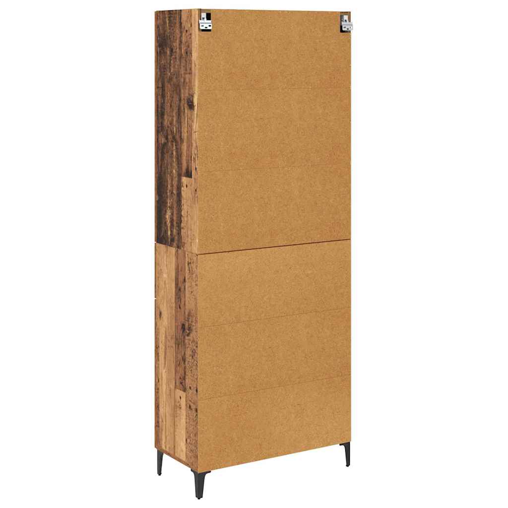 vidaXL Highboard Wandmontiert Altholz 69,5 x 34 x 180 cm Holzwerkstoff
