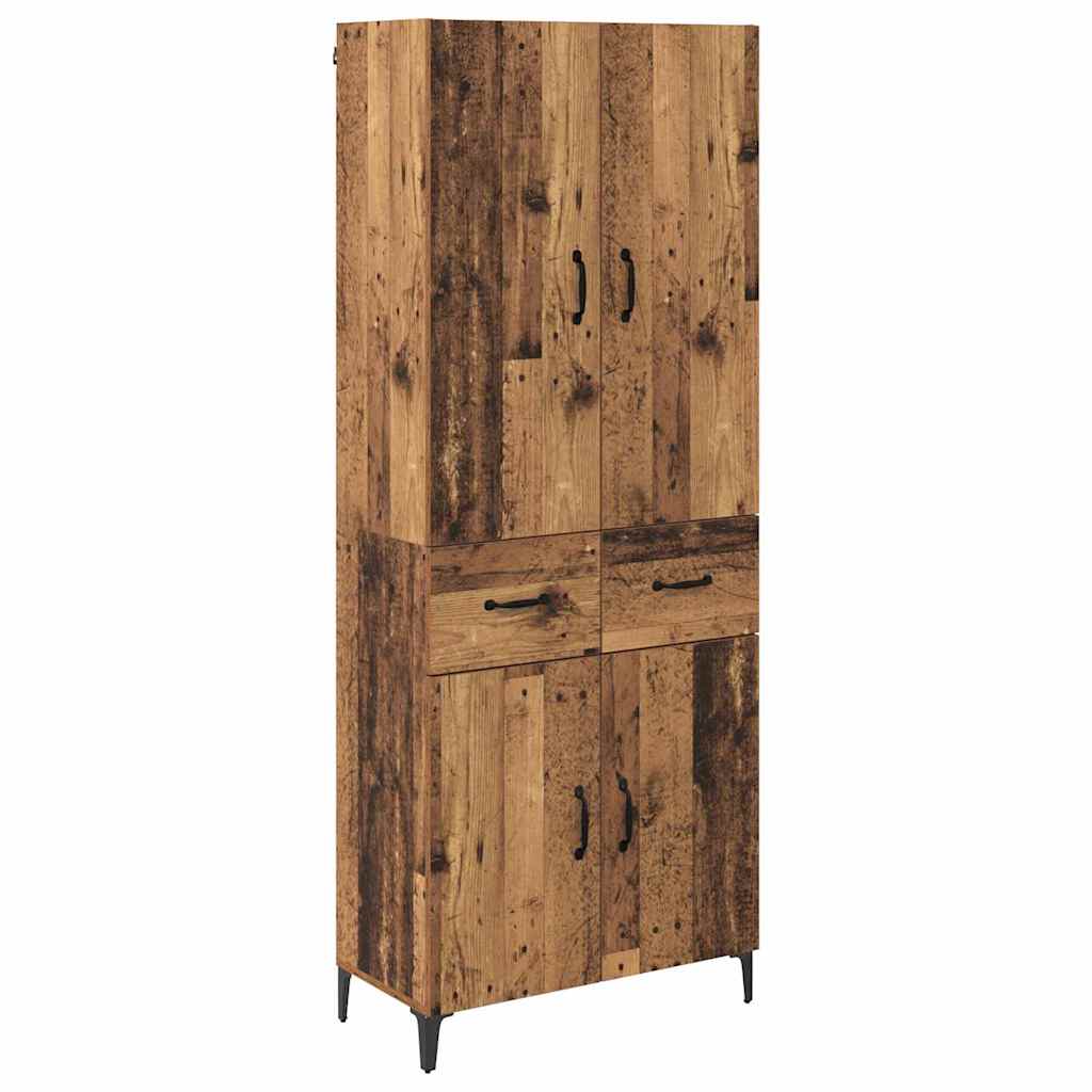 vidaXL Highboard Wandmontiert Altholz 69,5 x 34 x 180 cm Holzwerkstoff