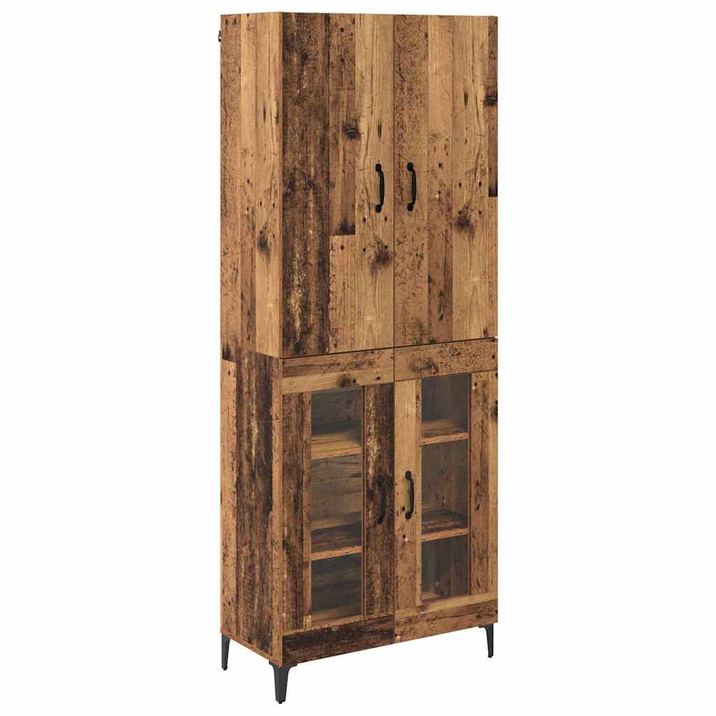 vidaXL Highboard Wandmontiert Altholz 69,5 x 34 x 180 cm Holzwerkstoff