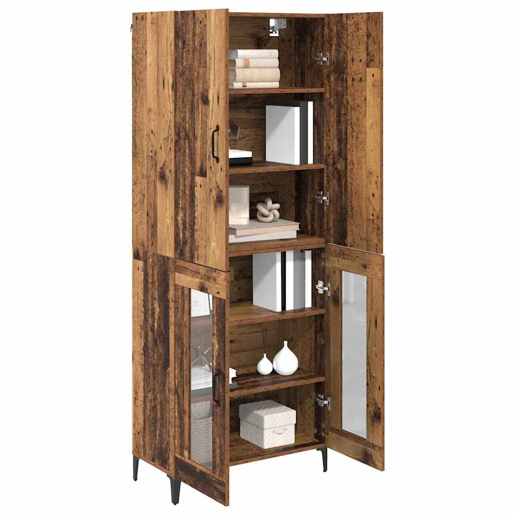 vidaXL Highboard Wandmontiert Altholz 69,5 x 34 x 180 cm Holzwerkstoff