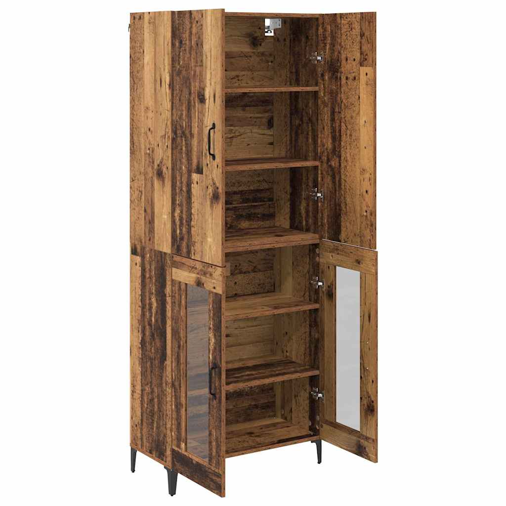vidaXL Highboard Wandmontiert Altholz 69,5 x 34 x 180 cm Holzwerkstoff
