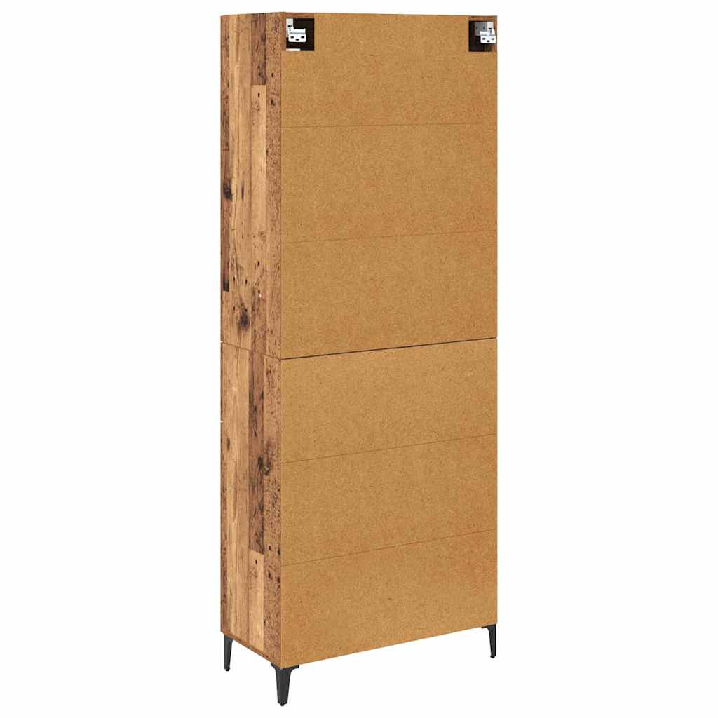 vidaXL Highboard Wandmontiert Altholz 69,5 x 34 x 180 cm Holzwerkstoff