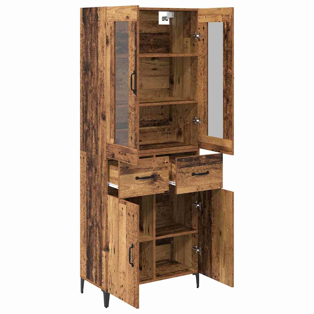 vidaXL Highboard Wandmontiert Altholz 69,5 x 34 x 180 cm Holzwerkstoff