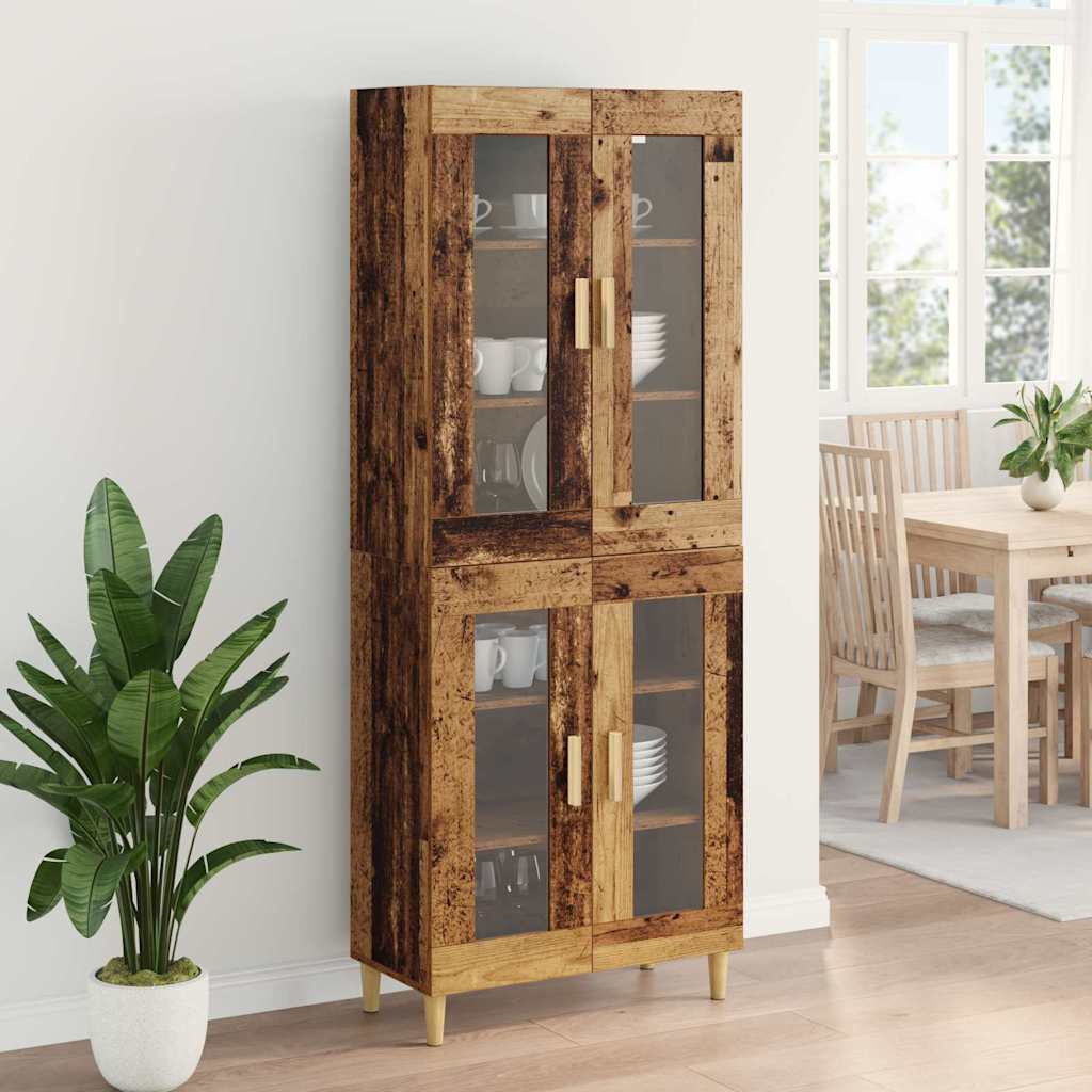 vidaXL Highboard Altholz 69,5 x 34 x 180 cm Holzwerkstoff
