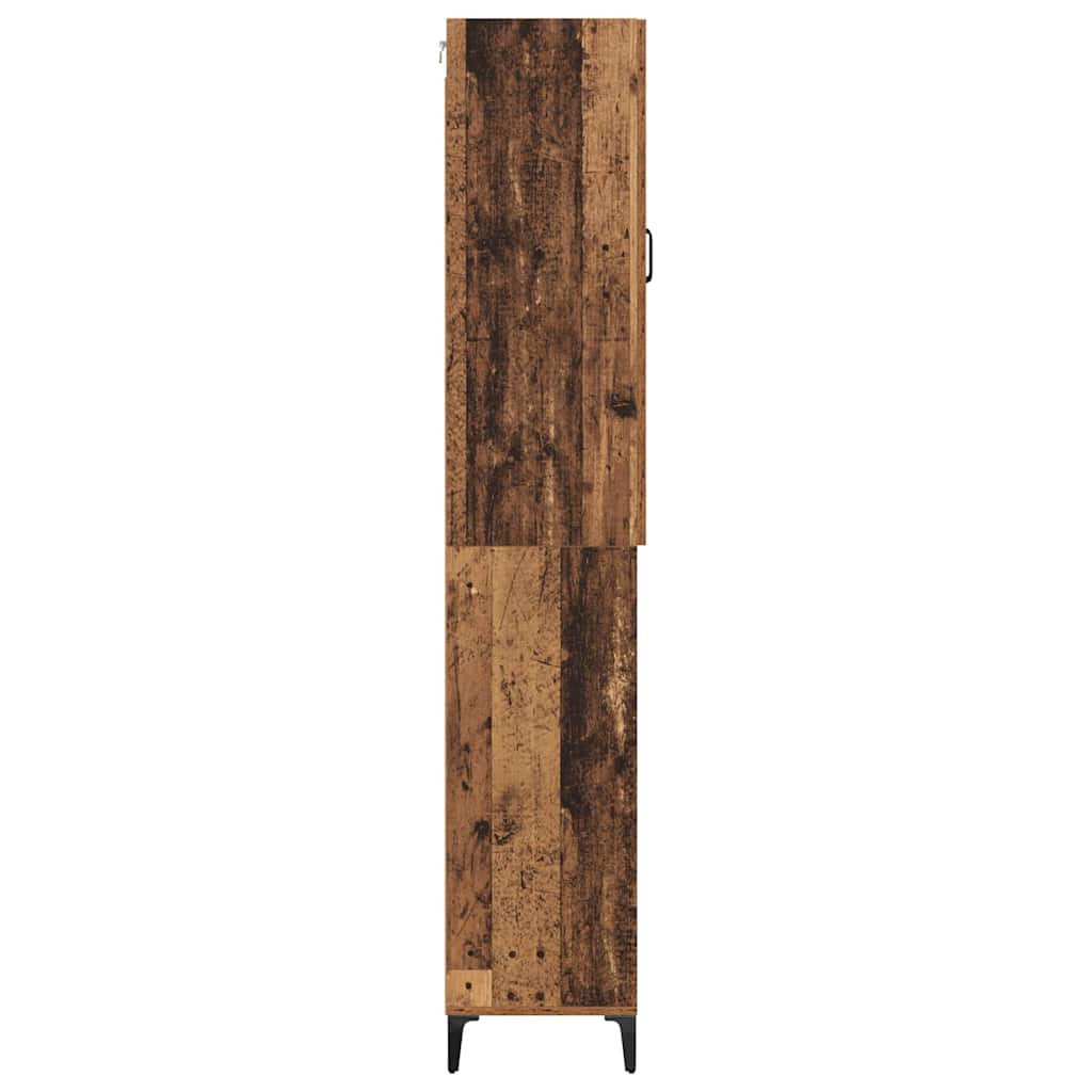 vidaXL Highboard Wandmontiert Altholz 69,5 x 34 x 180 cm Holzwerkstoff
