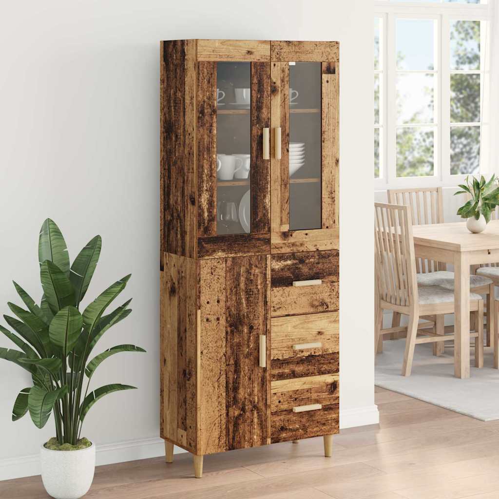 vidaXL Highboard Altholz 69,5 x 34 x 180 cm Holzwerkstoff