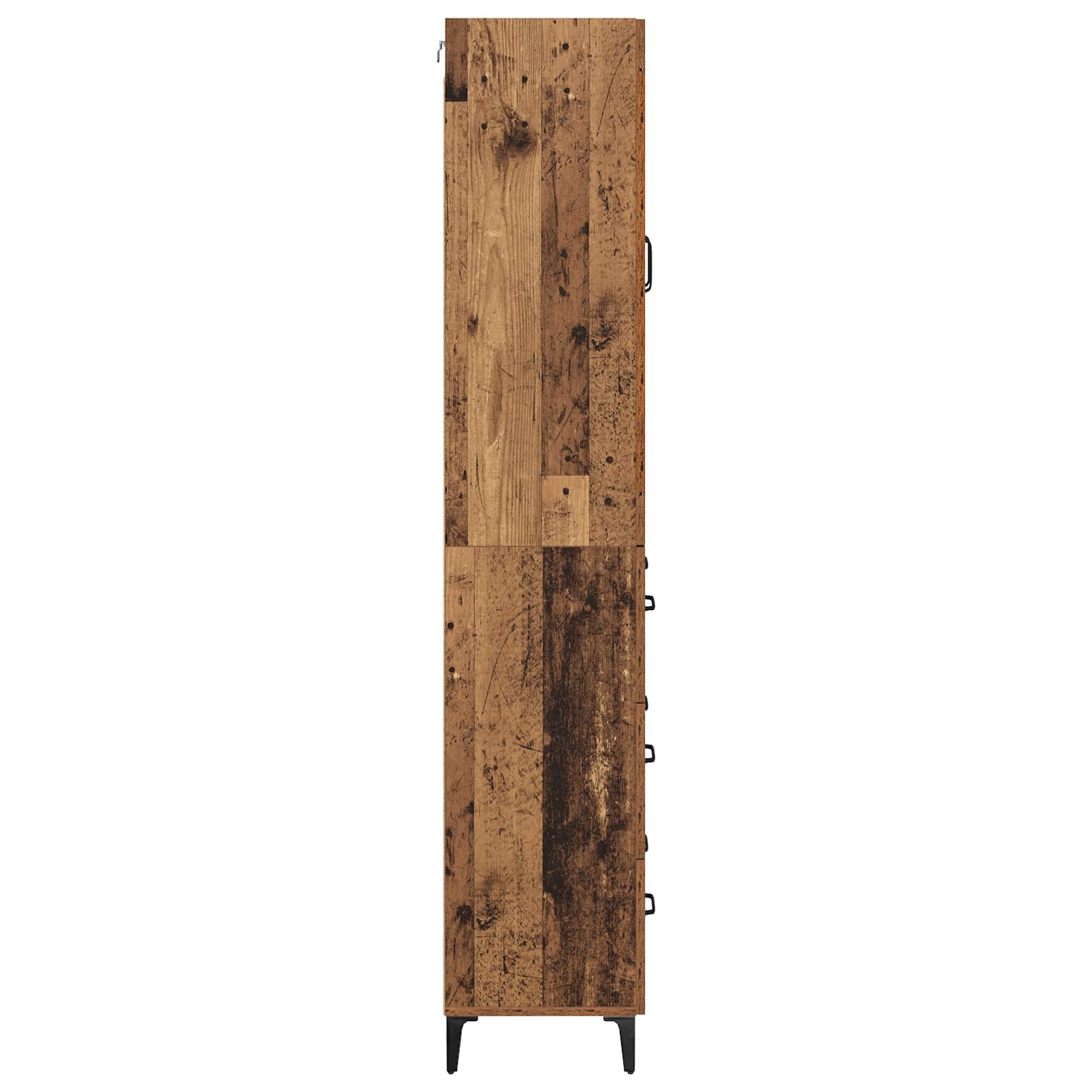 vidaXL Highboard Wandmontiert Altholz 69,5 x 34 x 180 cm Holzwerkstoff