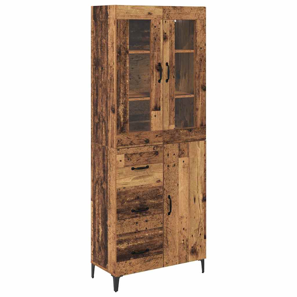 vidaXL Highboard Wandmontiert Altholz 69,5 x 34 x 180 cm Holzwerkstoff