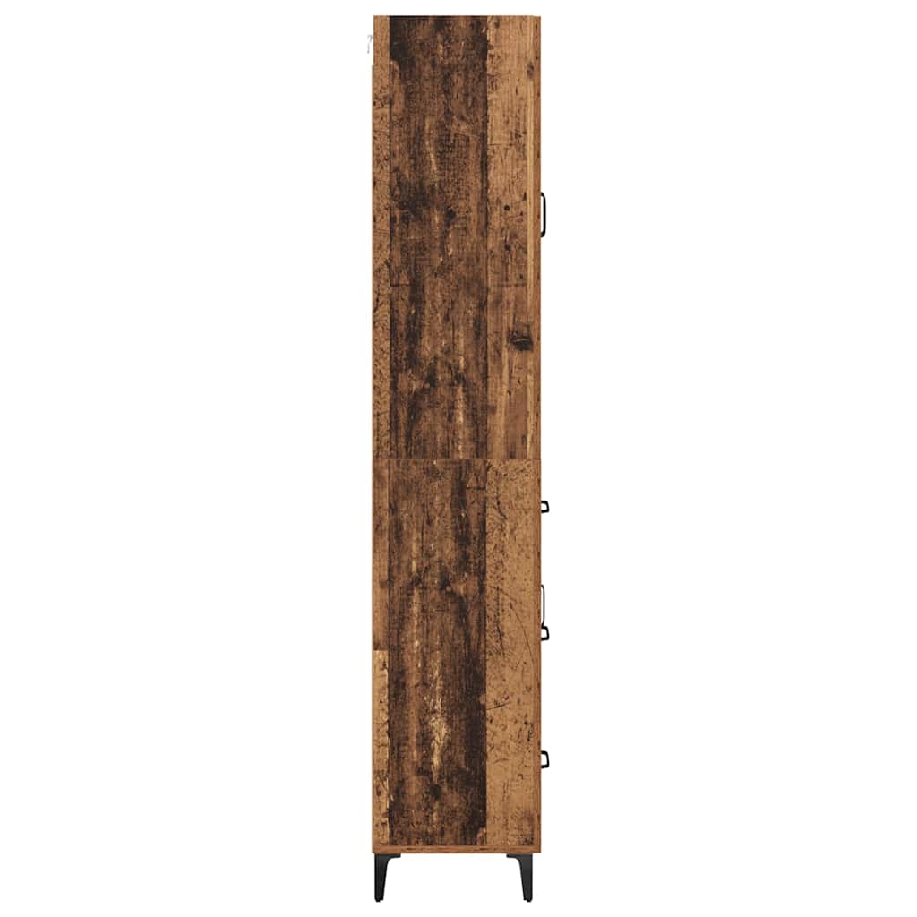vidaXL Highboard Wandmontiert Altholz 69,5 x 34 x 180 cm Holzwerkstoff