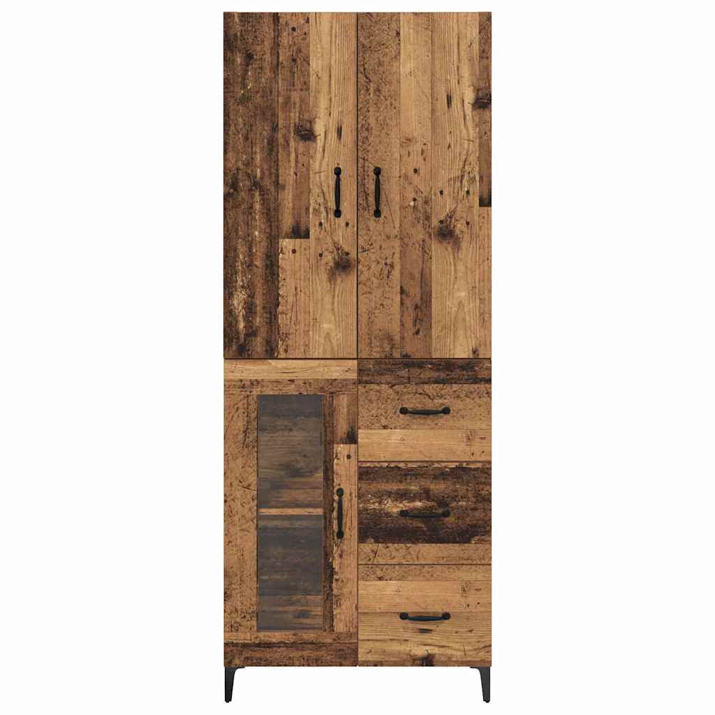 Highboard Wandmontiert Altholz 69,5 x 34 x 180 cm Holzwerkstoff
